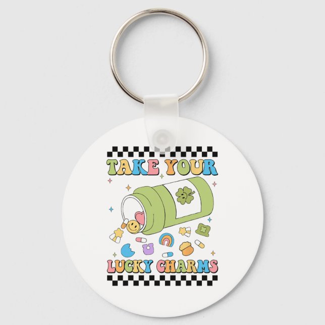 Mental Awareness Take Your Lucky Charm Pills Healt Nyckelring (Framsida)