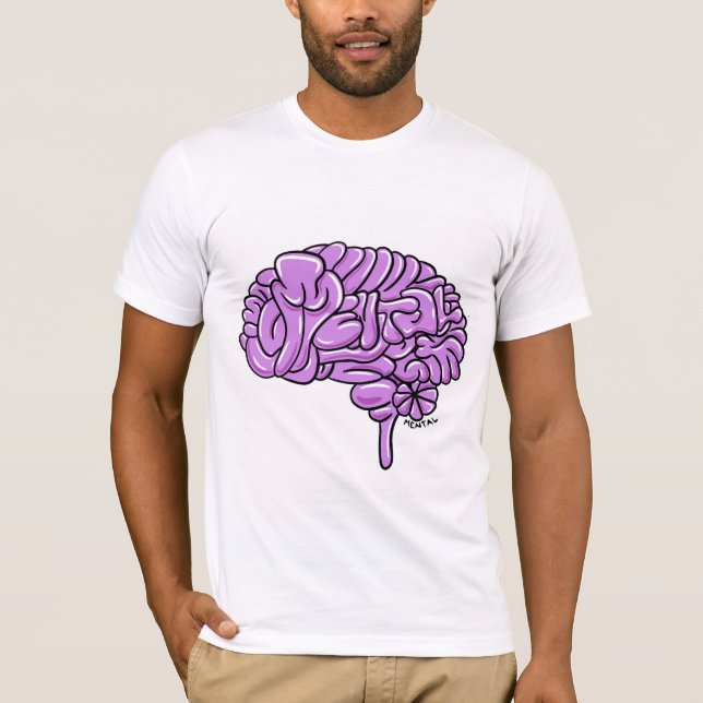 Mental Brain Street Graffiti Throw up Art T-Shirt (Framsida)