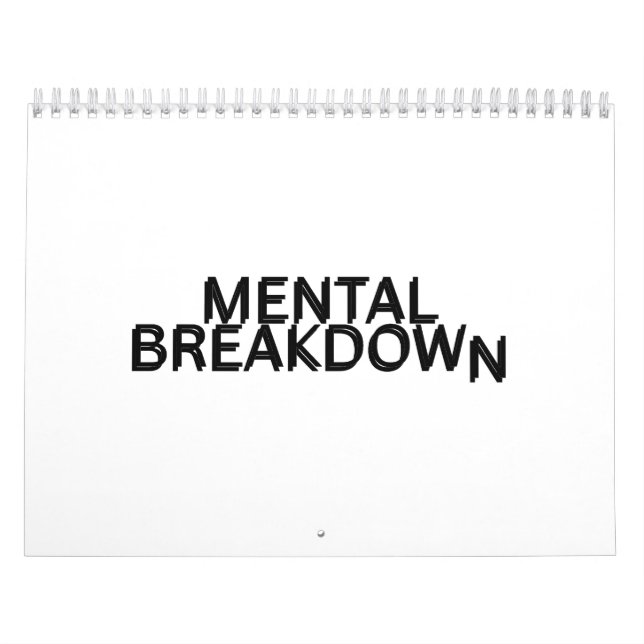 Mental Breakdown Minimalist Överdimensionerad Årli Kalender (Omslag)