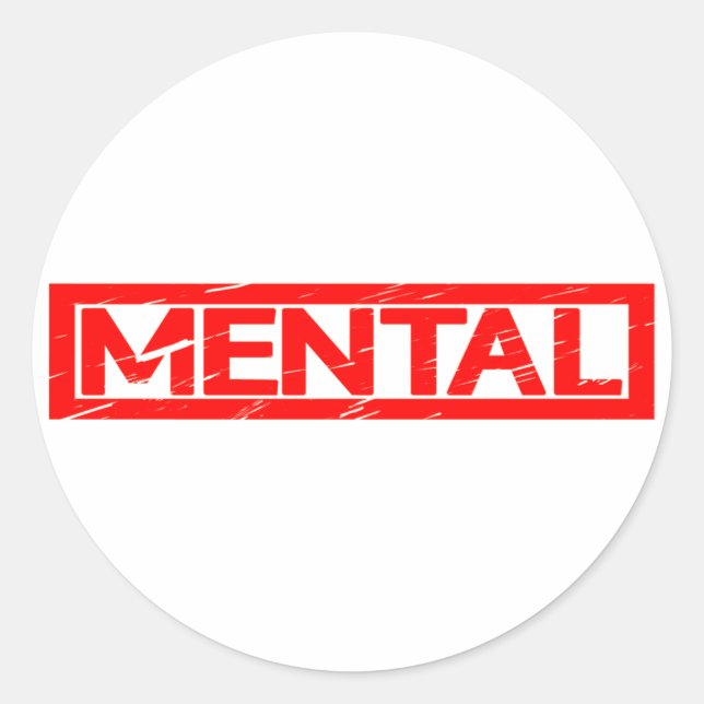 Mental Frimärke Runt Klistermärke (Framsida)