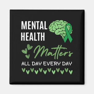 Mental hälsa grön bandana-medvetenhet magnet