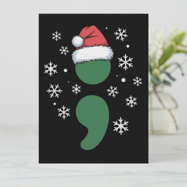 Mental hälsa jul depression medvetenhet Xmas Julkort (Stående Fram)
