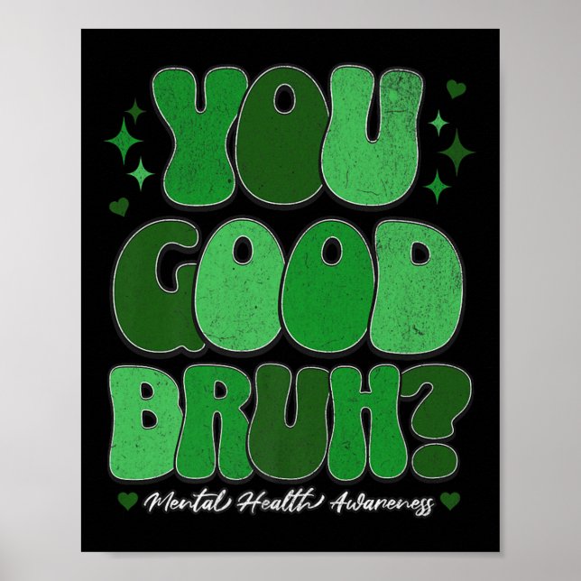 Mental hälsa medvetenhet - Mår du bra Premium  Poster (Framsidan)