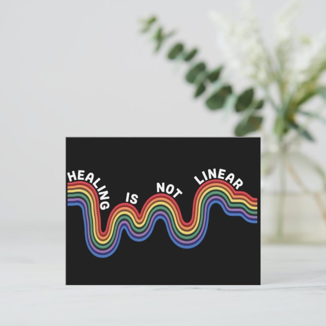 Mental hälsa medvetenhet regnbåge HBTQ Vykort (Stående Fram)