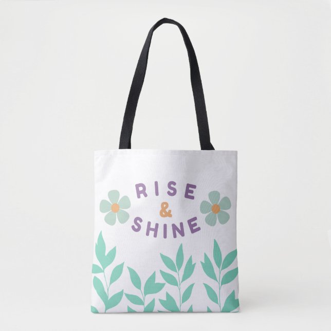 Mental hälsa medvetenhet rise and shine tote handv tygkasse (Framsida)