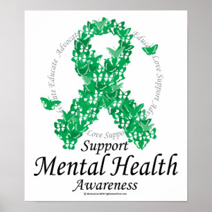 Mental hälsaband av fjärilar poster