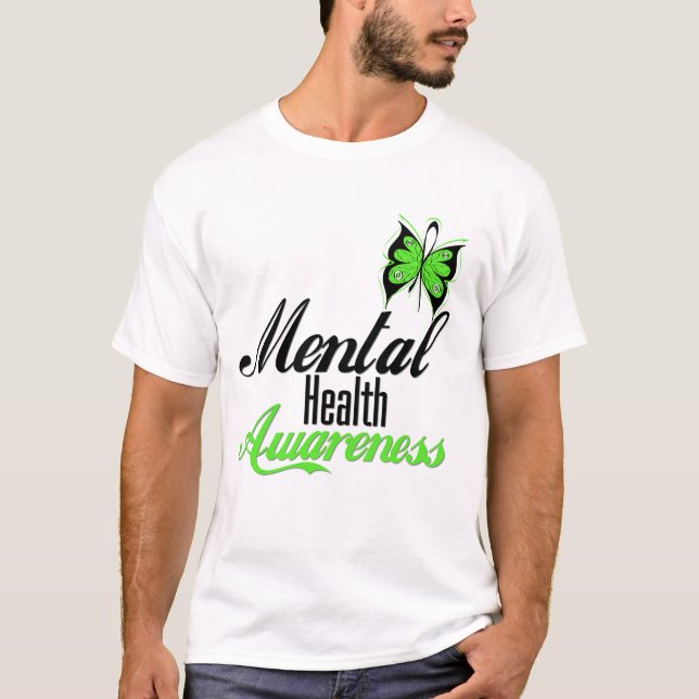 Mental hälsamedvetenhetfjäril t-shirt (Framsida)