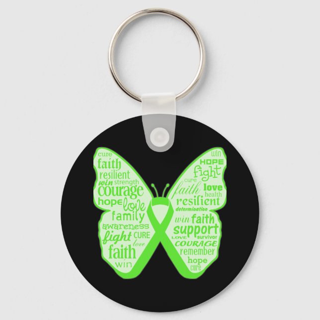 Mental Health Awareness Butterfly Ribbon Nyckelring (Framsida)