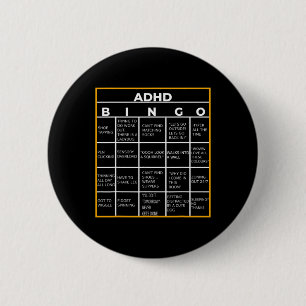 Mental Health Awareness Day Adhd Bingo Roligt Gift Knapp
