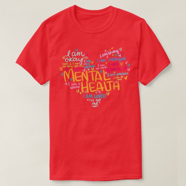 Mental Health Awareness Depression Pullover Heart  T Shirt (Design framsida)