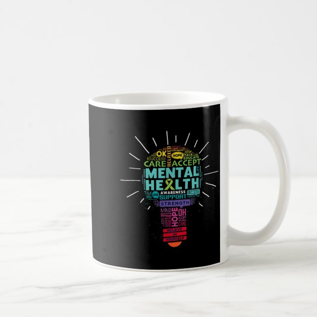 Mental Health Awareness Glödlampa Inspirerande Kaffemugg (Höger)