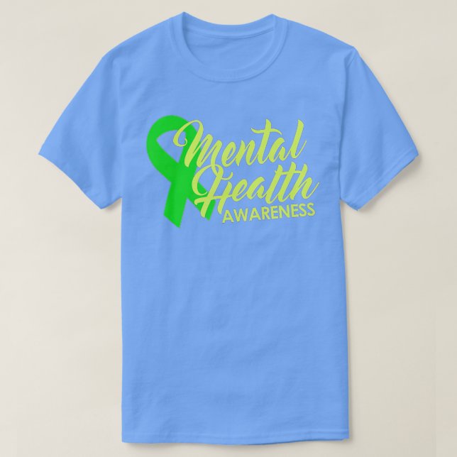 Mental Health Awareness Green Ribbon  T Shirt (Design framsida)
