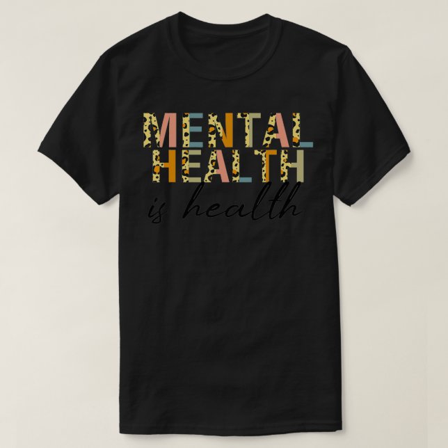 Mental Health Awareness Leopard Graphic Pastel Col T Shirt (Design framsida)