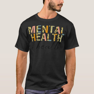 Mental Health Awareness Leopard Graphic Pastel Col T Shirt