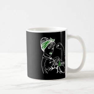 Mental Health Awareness Month Woman Grönt Ribbon B Kaffemugg