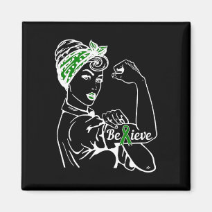 Mental Health Awareness Month Woman Grönt Ribbon B Magnet