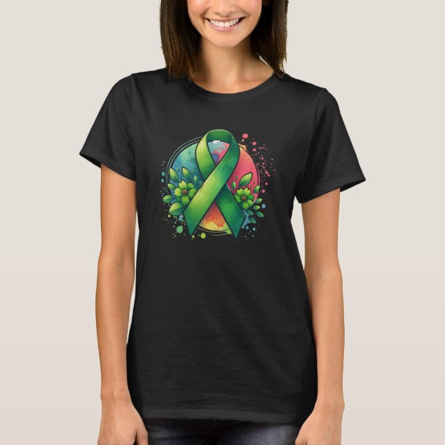Mental Health Awareness Ribbon T Shirt (Framsida)