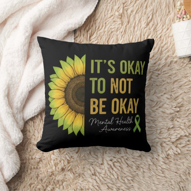 Mental Health Awareness Solros  Kudde (Filt)