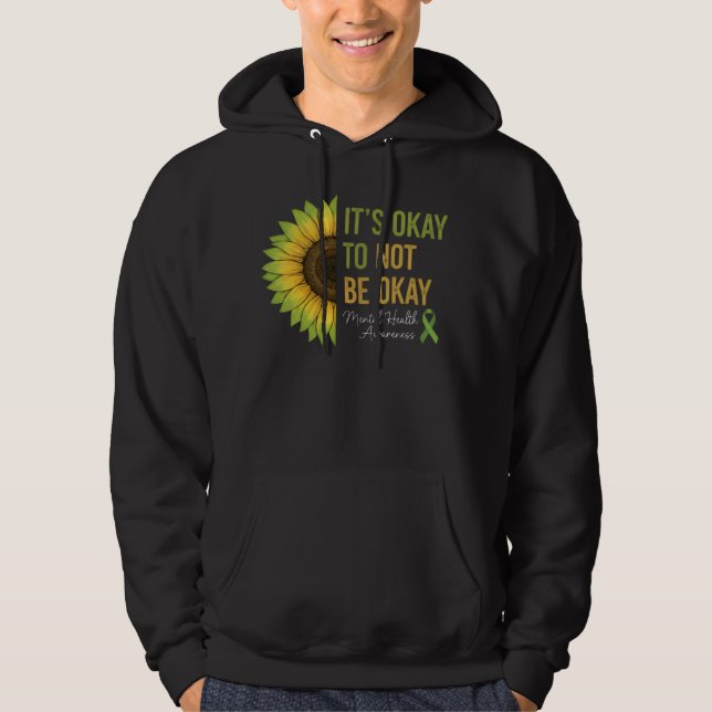 Mental Health Awareness Sunflower  Hoodie (Framsida)