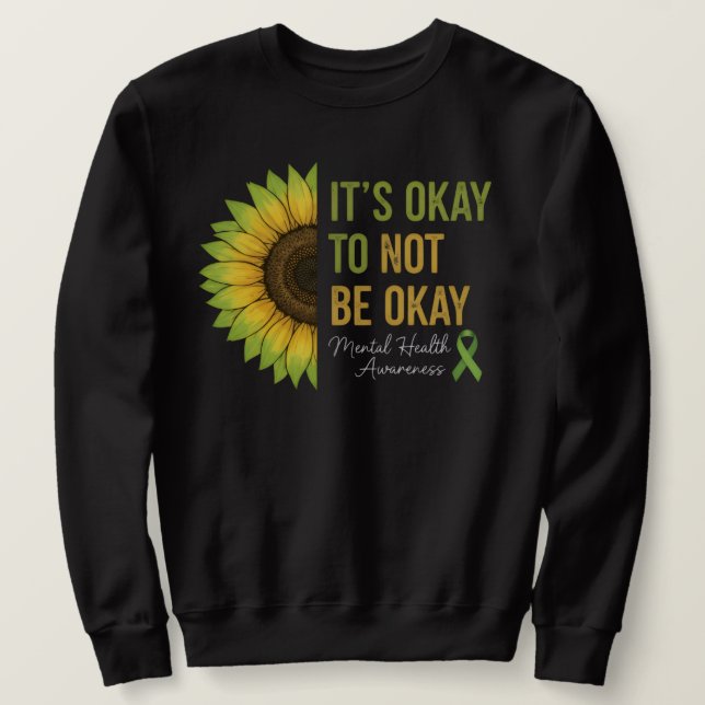 Mental Health Awareness Sunflower  Lång Ärmad Tröja (Design framsida)