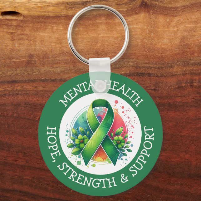 Mental Health Awareness - Support Strength Support Nyckelring (Baksida)