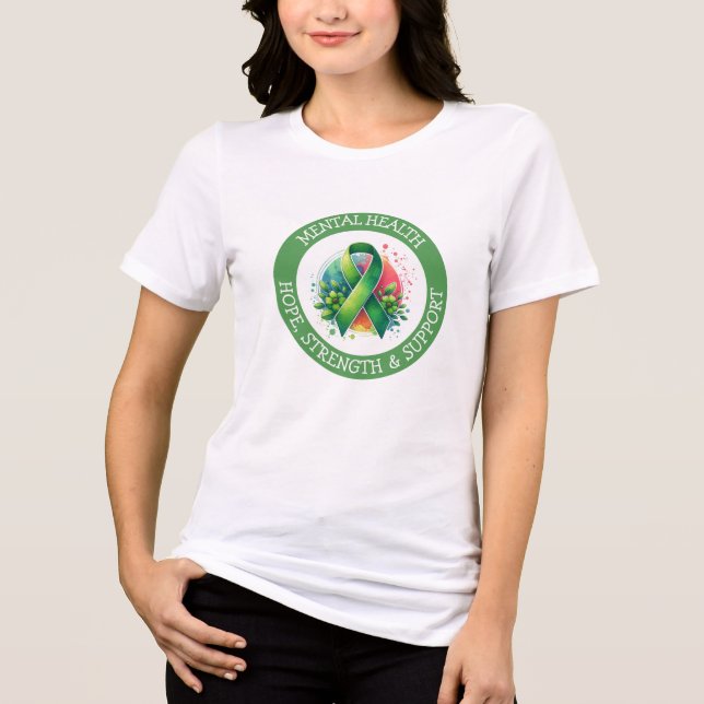 Mental Health Awareness - Support Strength Support T Shirt (Framsida)