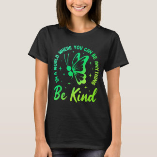 Mental Health Awareness Var Snäll Grön Fjäril T Shirt