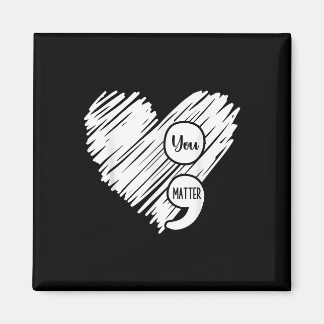 Mental Health Awareness Week Semikolon Suicide För Magnet (Framsidan)