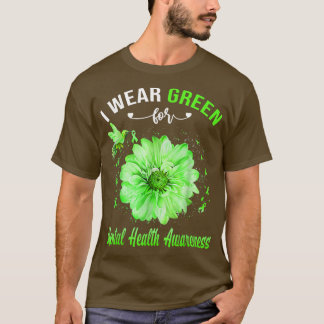 Mental Health Awarenessi Wear Pink Hummingbird Rib T Shirt