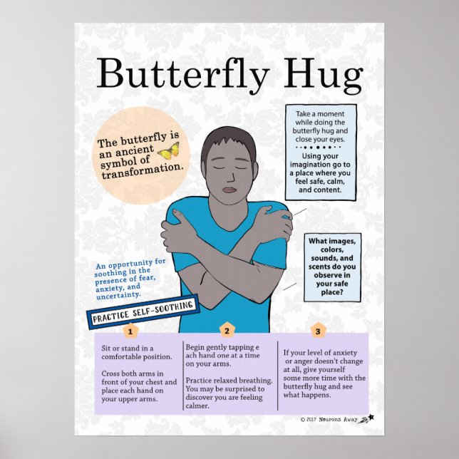 Mental Health Butterfly Hug Poster för Vuxnor (Framsidan)