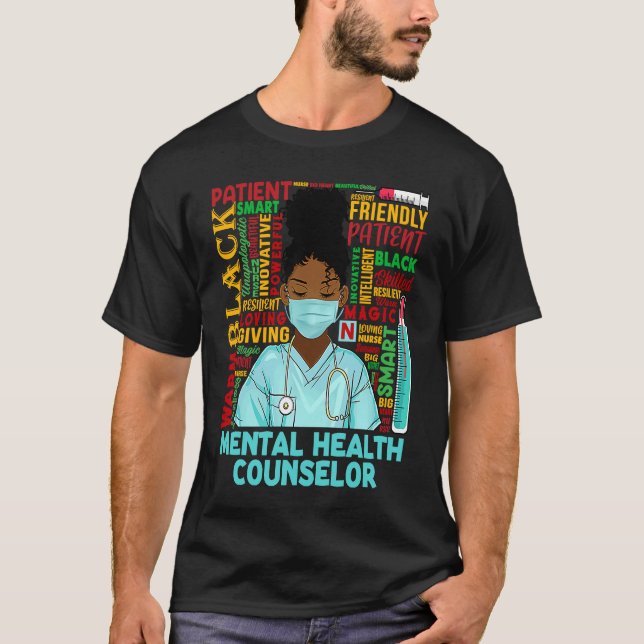 Mental Health Counselor African Women Black Histor T Shirt (Framsida)