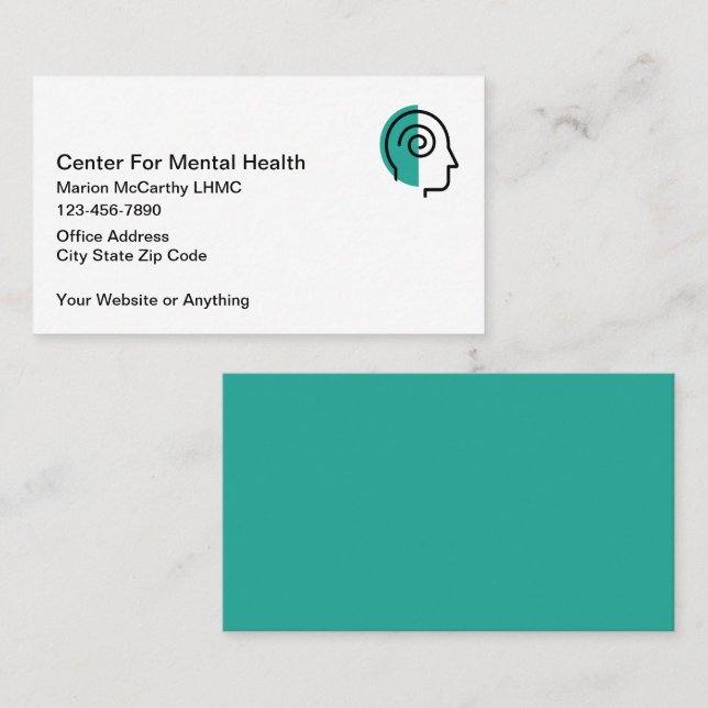 Mental Health Counselor Business Cards Visitkort (Fram/baksida)