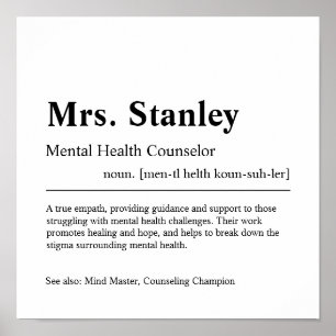 Mental Health Counselor Personlig Gift Poster