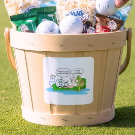 Mental Health Get Well, Golf Humor for Support Fyrkantigt Klistermärke