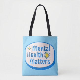 Mental Health Matters Quote - Modern Blue & Yellow Tygkasse