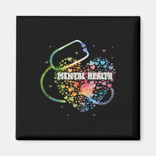 Mental Health Nurse Watercol Kärlek Heart SCrub St Magnet