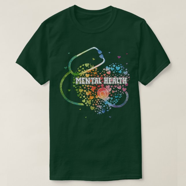 Mental Health Nurse Watercol Kärlek Heart SCrub St T Shirt (Design framsida)
