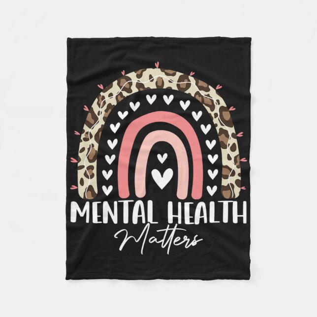 Mental Health Problems Awareness Month Regnbåge Le Fleecefilt (Framsidan)