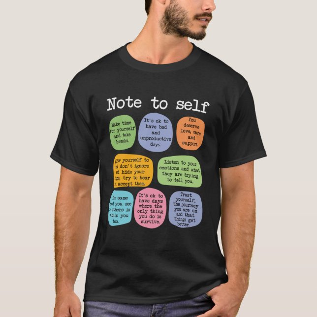Mental Health School Counselor  Note to Self Teach T Shirt (Framsida)
