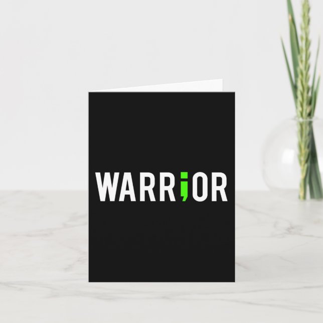 Mental Health Semi Colon Warrior Design Gift för S Kort (Framsida)