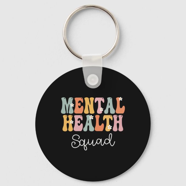 Mental Health Squad Week Groovy Apprecition Day F Nyckelring (Framsida)