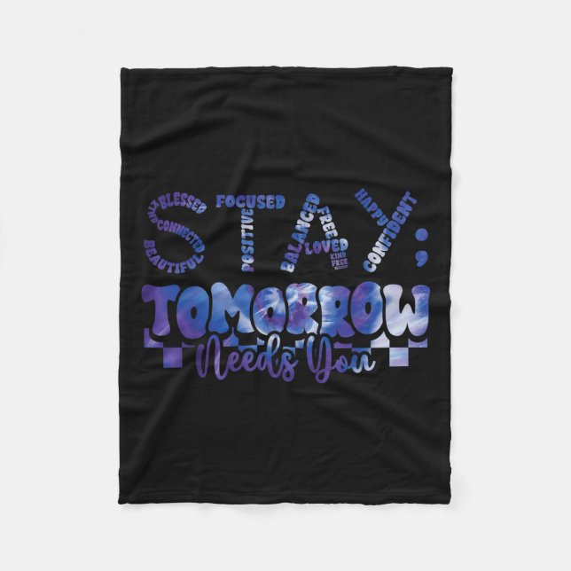 Mental Health Stay Tomorrow Suicide Prevention Awa Fleecefilt (Framsidan)