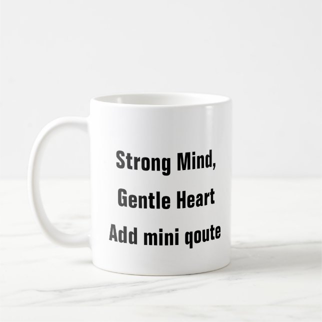 Mental Health Strong Mind Gentle Heart- terapi gif Kaffemugg (Vänster)