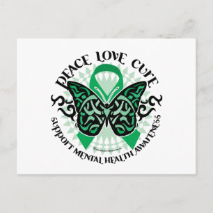 Mental Health Tribal Butterfly Vykort
