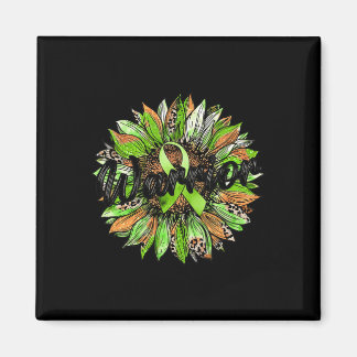 Mental Health Warrior Leopard Solros Grön Band Magnet