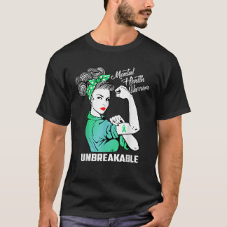 Mental Health Warrior Obrytlig Medvetenhetsmånad T Shirt