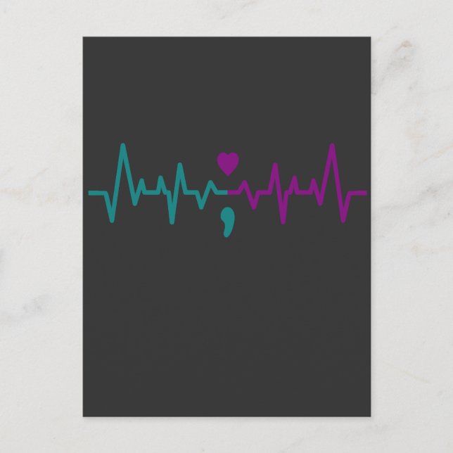 Mental Hjärtpuls Självmordsförebyggande Medvetenhe Vykort (Framsida)