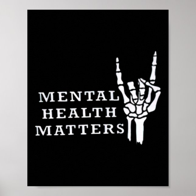 Mental Inspirerande Hälsa Är Viktigt Motiverande  Poster (Framsidan)
