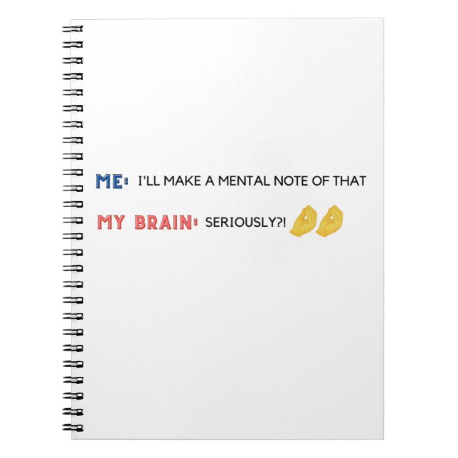 Mental Notes Funny Emoji Diary Anteckningsbok (Framsidan)