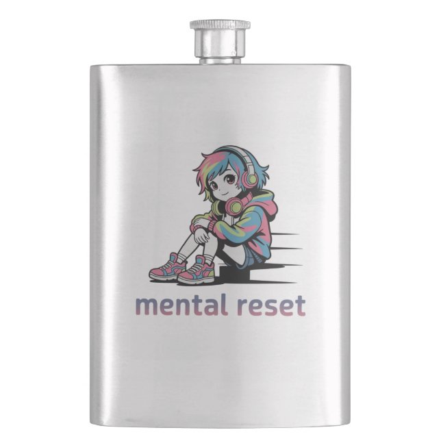 Mental Reset – Avslappnad Anime Streetwear-design Fickplunta (Framsidan)